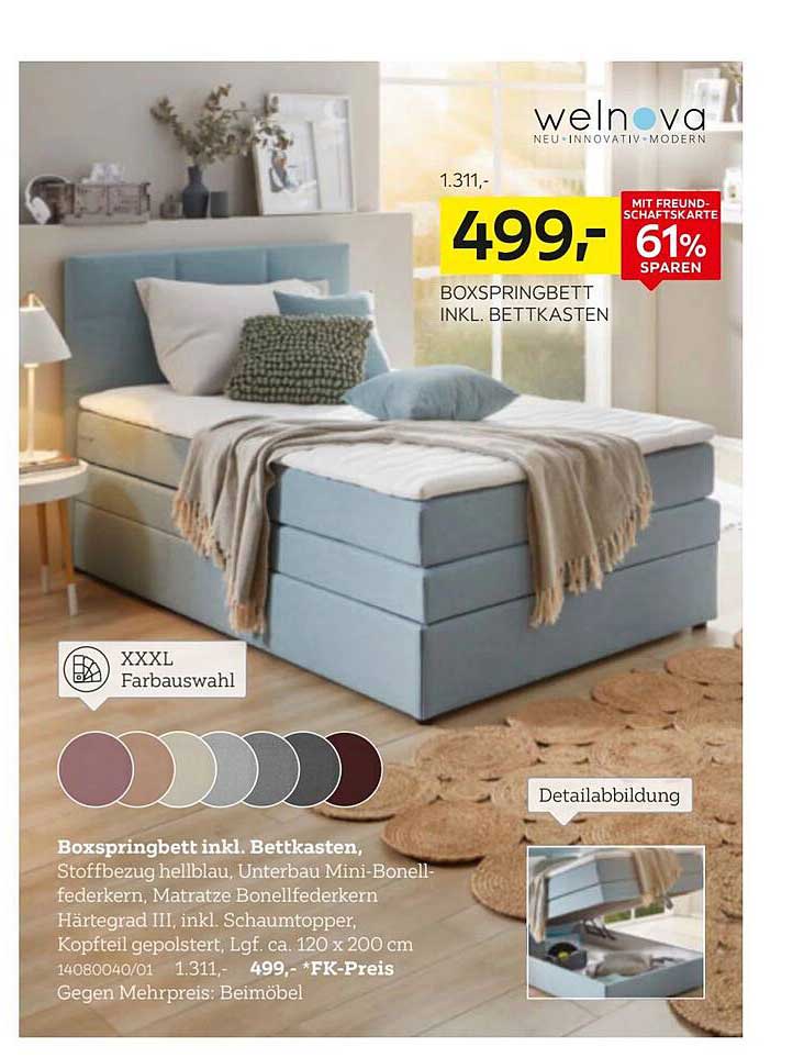 BOXSPRINGBETT INKL. BETTKASTEN