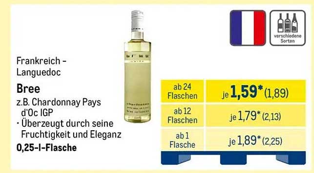 Bree Chardonnay Pays d'Oc IGP – Eleganz aus Frankreich