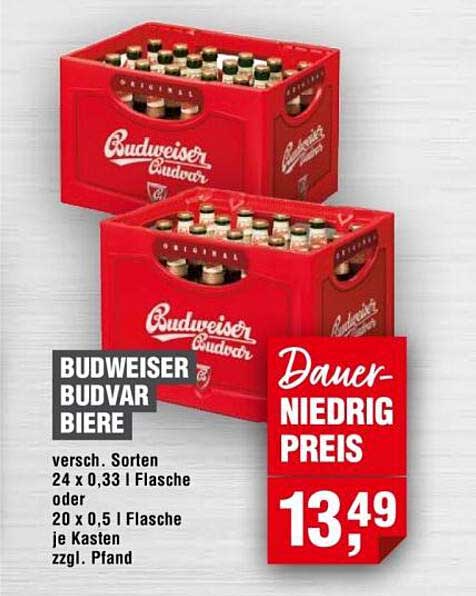 Budweiser Budvar Biere - Verschiedene Sorten