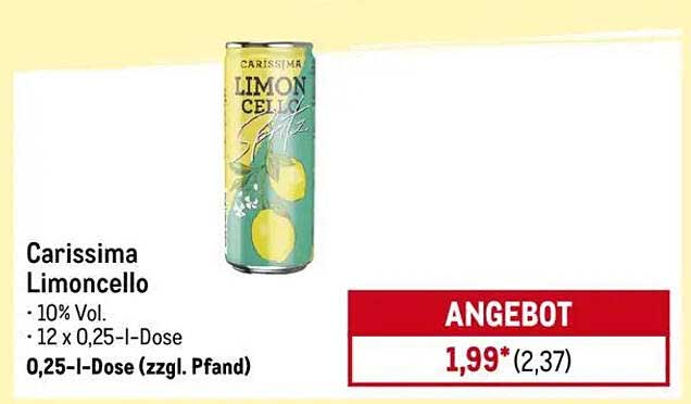Carissima Limoncello 0,25l Dose (12er Pack)