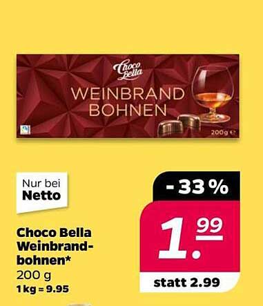 Choco Bella Weinbrand-Bohnen 200g