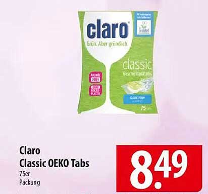 Claro Classic ÖKO Tabs 75er Packung