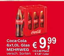 Coca-Cola 6x1,0L Glas MEHRWEG