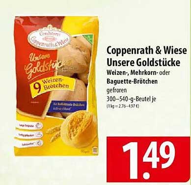Coppenrath & Wiese Unsere Goldstücke Weizen-Brötchen, gefroren