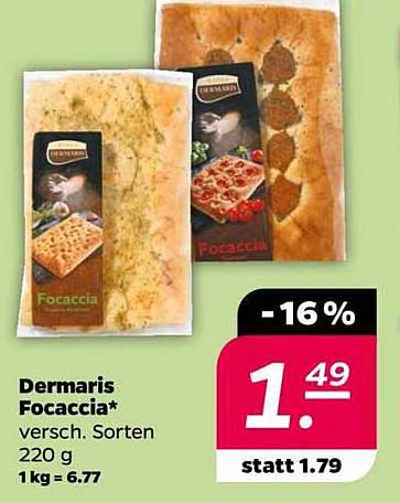 Dermaris Focaccia – verschiedene Sorten, 220 g