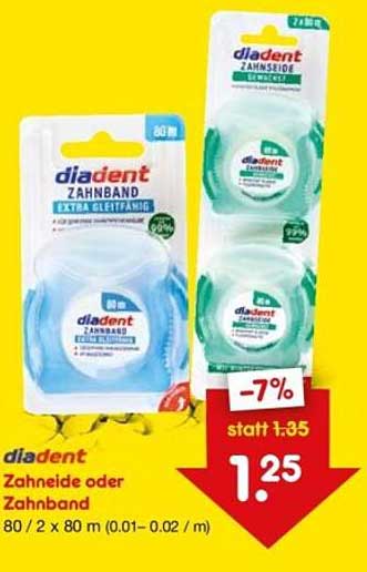 diadent Zahnband oder Zahnseide 80 m