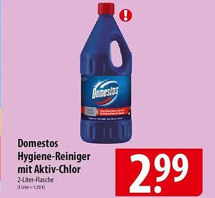 Domestos Hygiene-Reiniger mit Aktiv-Chlor 2-Liter-Flasche