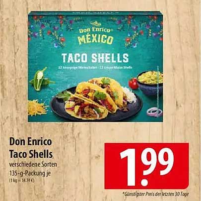 Don Enrico Taco Shells verschiedene Sorten 135-g-Packung
