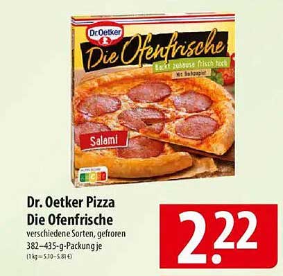 Dr. Oetker Pizza Die Ofenfrische - Salami, 382-435 g