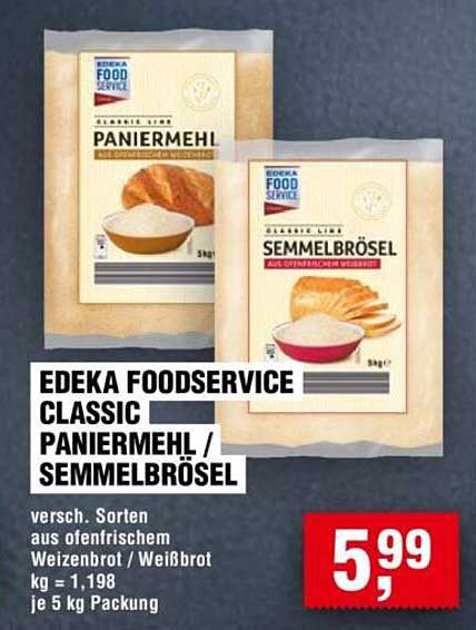 EDEKA FOOD SERVICE CLASSIC PANIERMEHL / SEMMELBRÖSEL 5 kg Packung