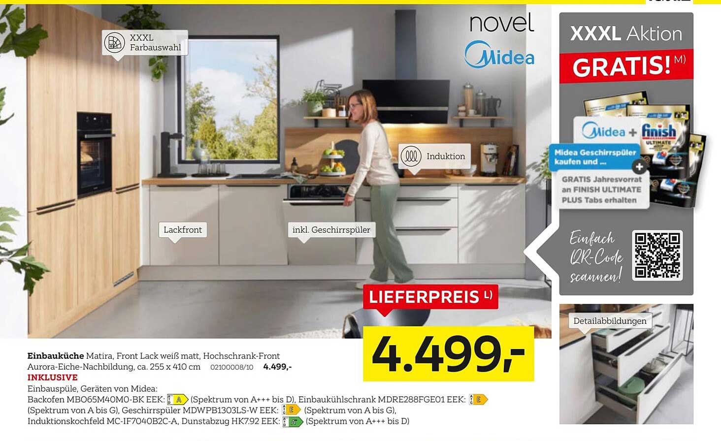 Einbauküche Matira mit Hochglanz-Lackfront