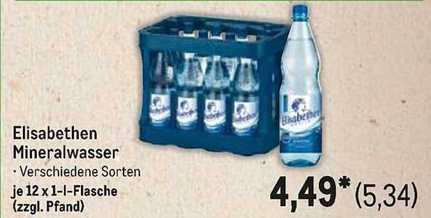 Elisabethen Mineralwasser – Verschiedene Sorten, je 12 x 1-l-Flasche (zzgl. Pfand)