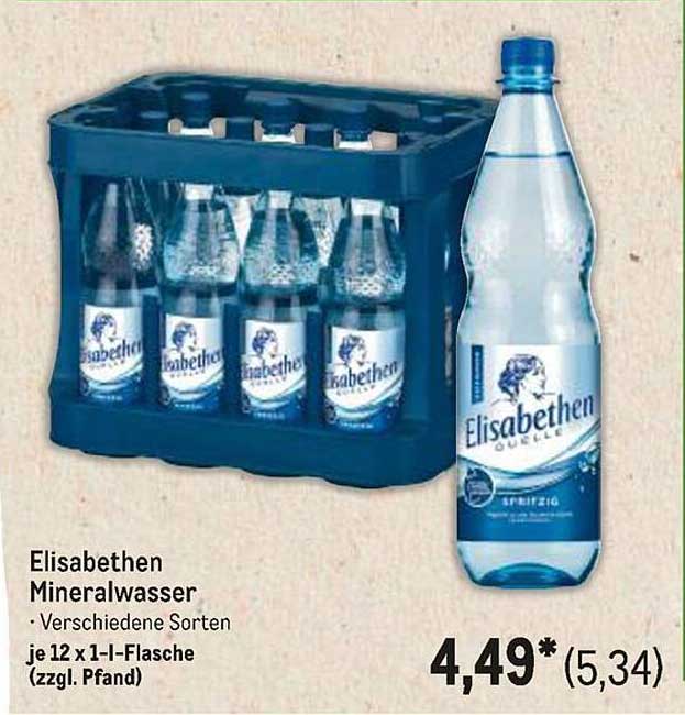Elisabethen Mineralwasser - Verschiedene Sorten