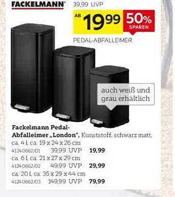 Fackelmann Pedal-Abfalleimer „London“ – ab 19,99 €