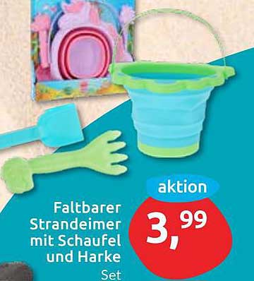 Faltbarer Strandimer mit Schaufel und Harke Set