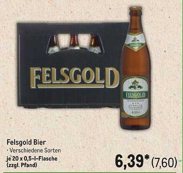Felsgold Bier - Verschiedene Sorten je 20 x 0,5 l-Flasche (zzgl. Pfand)