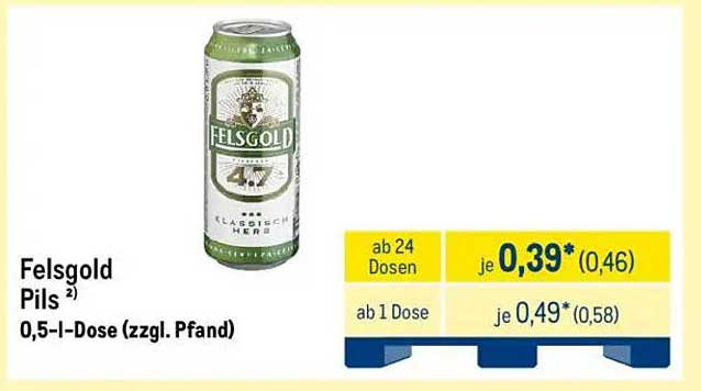 Felsgold Pils 0,5-l-Dose (zzgl. Pfand)
