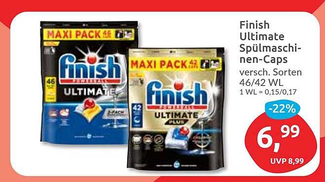 Finish Ultimate Spülmaschinen-Caps 46/42 WL - 22% gespart!