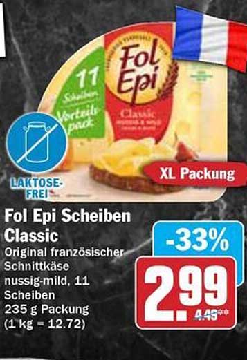 Fol Epi Scheiben Classic - Original französischer Schnittkäse