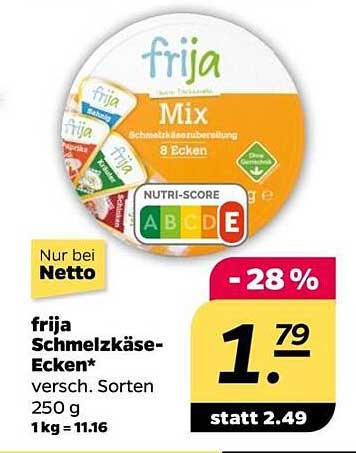 frija Schmelzkäse-Ecken 250 g - Mix versch. Sorten