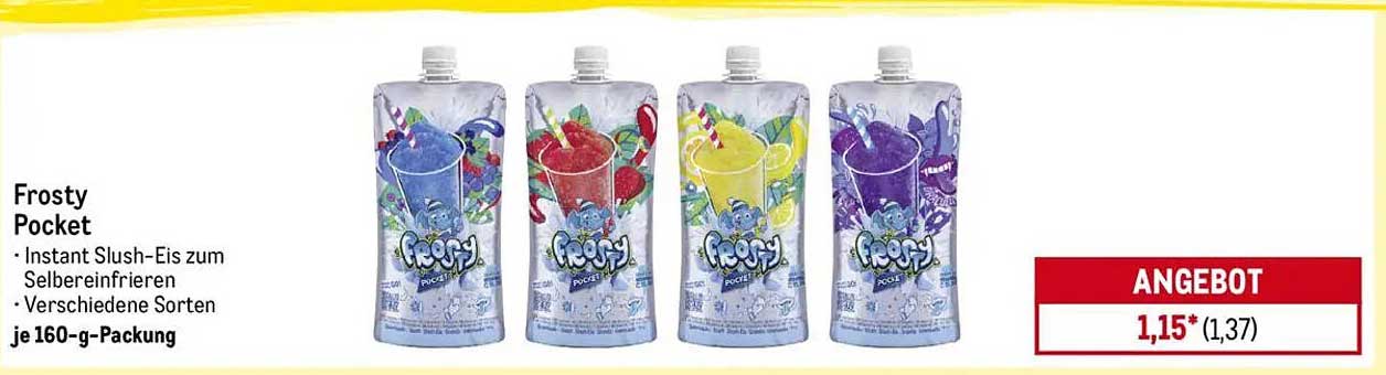 Frosty Pocket Instant Slush-Eis – verschiedene Sorten
