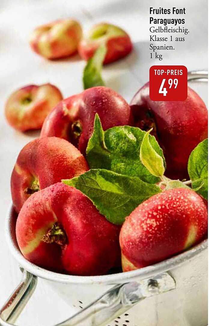 Fruites Font Paraguayos - Gelbfleischig, Klasse 1 aus Spanien, 1 kg