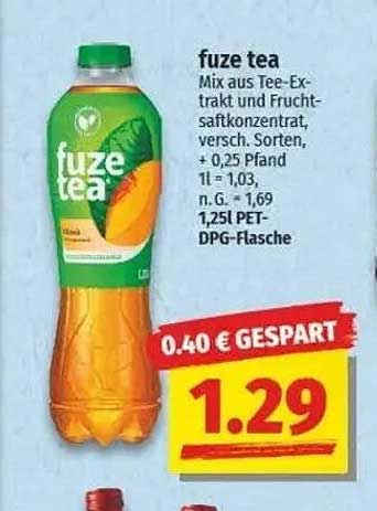 fuze tea - Mix aus Tee-Extrakt und Fruchtsaftkonzentrat