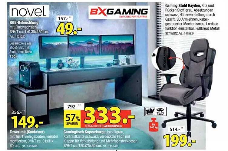 Gaming Stuhl Hayden von BXGaming – Komfort für Spieler
