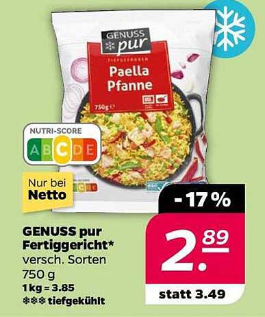 GENUSS pur Fertiggericht - Paella Pfanne 750 g