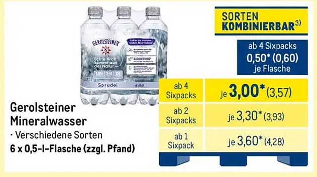 Gerolsteiner Mineralwasser 6 x 0,5 l-Flasche (zzgl. Pfand)