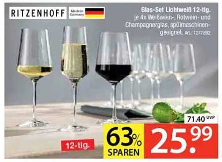 Glas-Set Lichtweiß 12-tlg. von Ritzenhoff