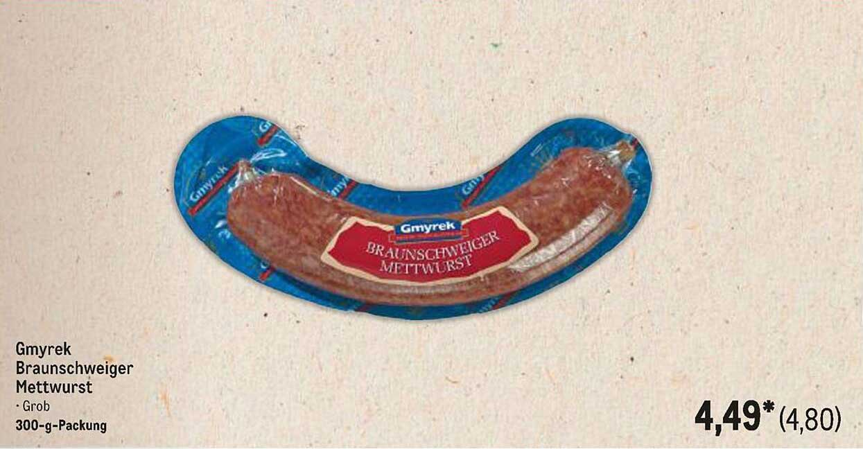 Gmyrek Braunschweiger Mettwurst - Grob 300-g-Packung