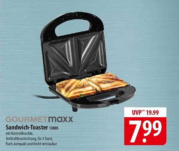 GOURMETmaxx Sandwich-Toaster 13805