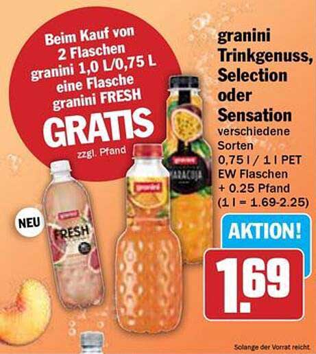 granini Trinkgenuss, Selection oder Sensation – verschiedene Sorten