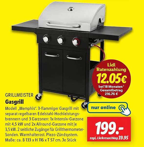 GRILLMEISTER Gasgrill Modell „Memphis“