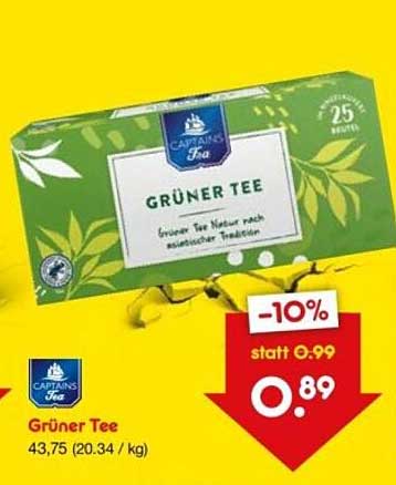 Grüner Tee - 25 Beutel von Captain's Tea