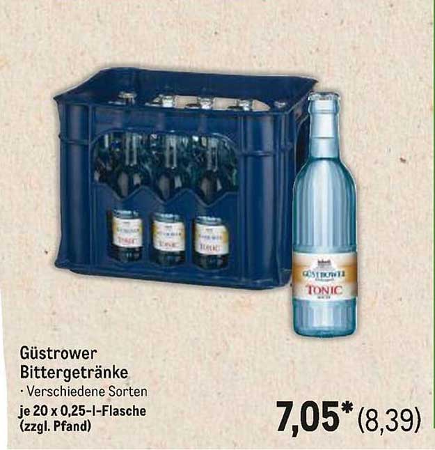 Güstrower Bittergetränke – Verschiedene Sorten