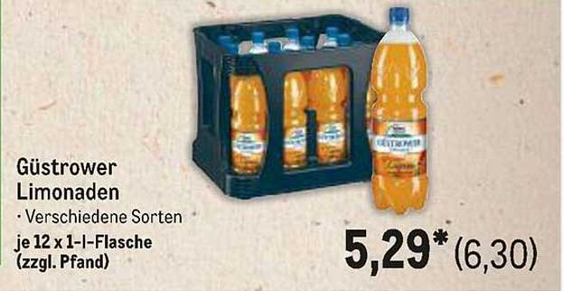 Güstrower Limonaden - Verschiedene Sorten je 12 x 1-l-Flasche (zzgl. Pfand)