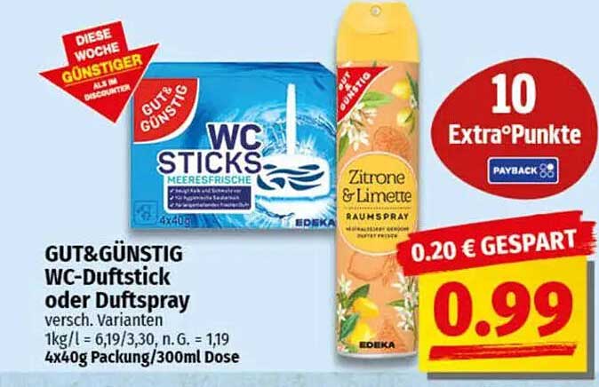 GUT& GÜNSTIG WC-Duftstick oder Duftspray - verschiedene Varianten