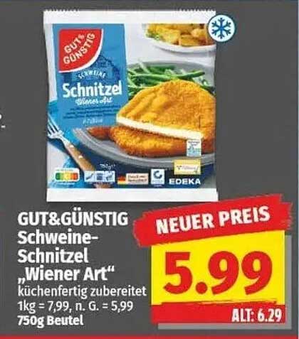 GUT&GÜNSTIG Schweine-Schnitzel "Wiener Art" 750g Beutel