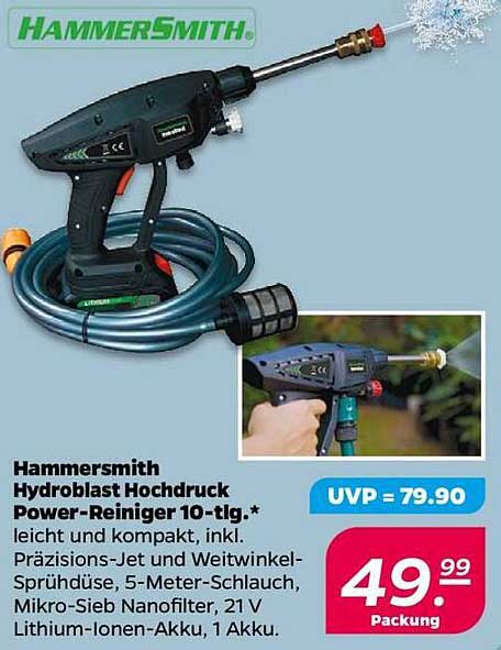 Hammersmith Hydroblast Hochdruck Power-Reiniger 10-tlg.