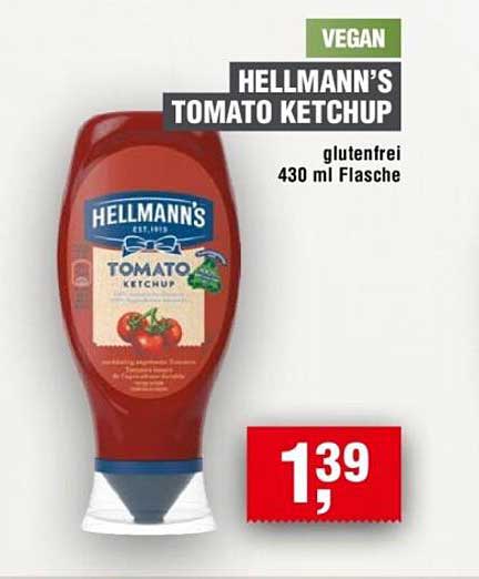 HELLMANN'S TOMATO KETCHUP 430 ml Flasche