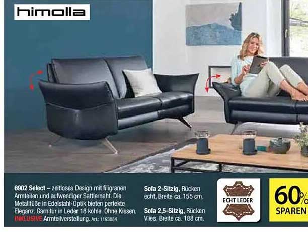 Himolla Sofa 2-sitzig und 2,5-sitzig - 60% sparen!