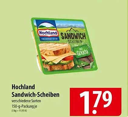 Hochland Sandwich-Scheiben - verschiedene Sorten