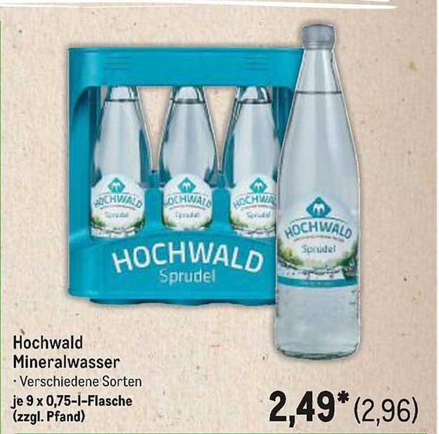 Hochwald Mineralwasser - Verschiedene Sorten