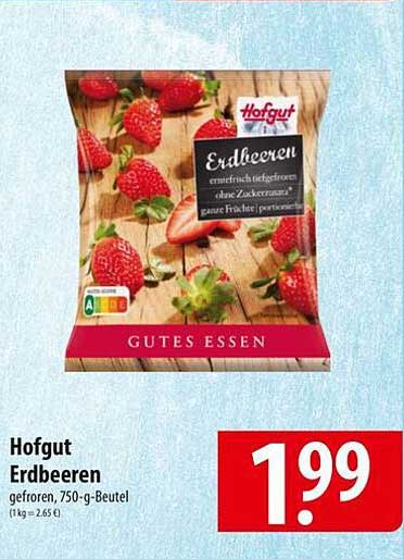 Hofgut Erdbeeren, gefroren, 750-g-Beutel