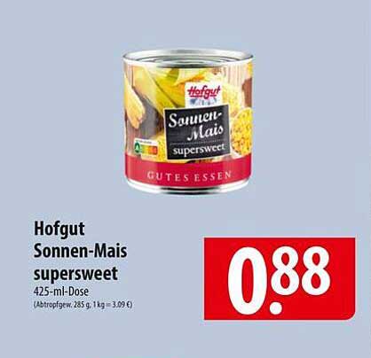 Hofgut Sonnen-Mais supersweet 425-ml-Dose