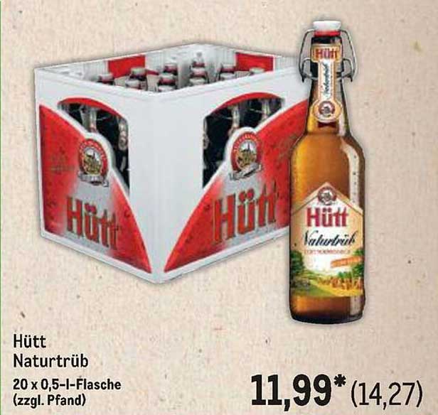 Hütt Naturtrüb 20 x 0,5-l-Flasche (zzgl. Pfand)