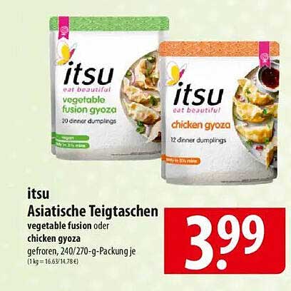 itsu Asiatische Teigtaschen - Vegetable Fusion oder Chicken Gyoza