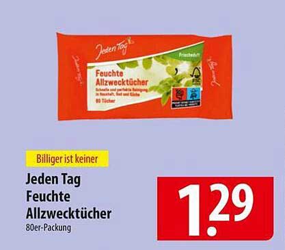 Jeden Tag Feuchte Allzwecktücher 80er-Packung